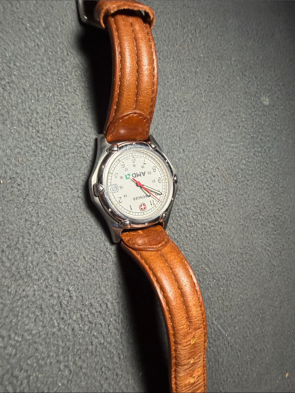 Wenger Men's Tan Leather Strap Watch with White Dial - Picture 2 of 5